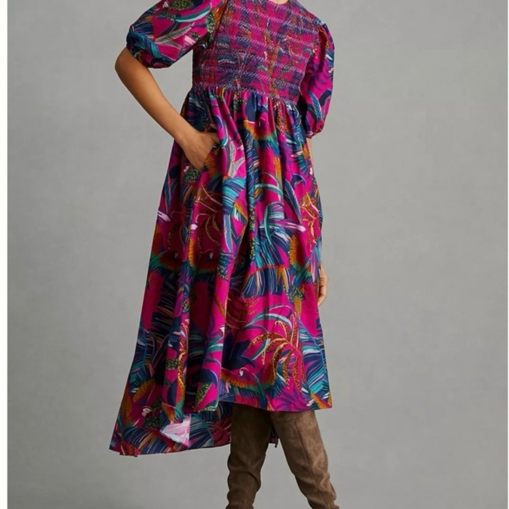 Farm Rio Macaws Midi Dress / NWT / Size M / $245 MSRP - Picture 3 of 10